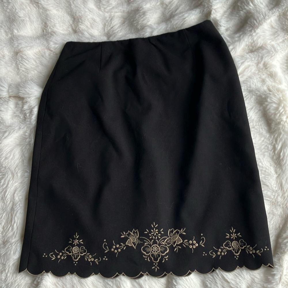 Black Skirt with Gold Embroidery